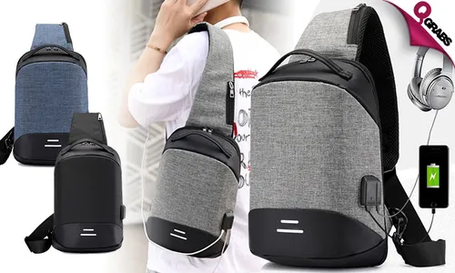 Crossbody Bag with USB & Insert Cable!